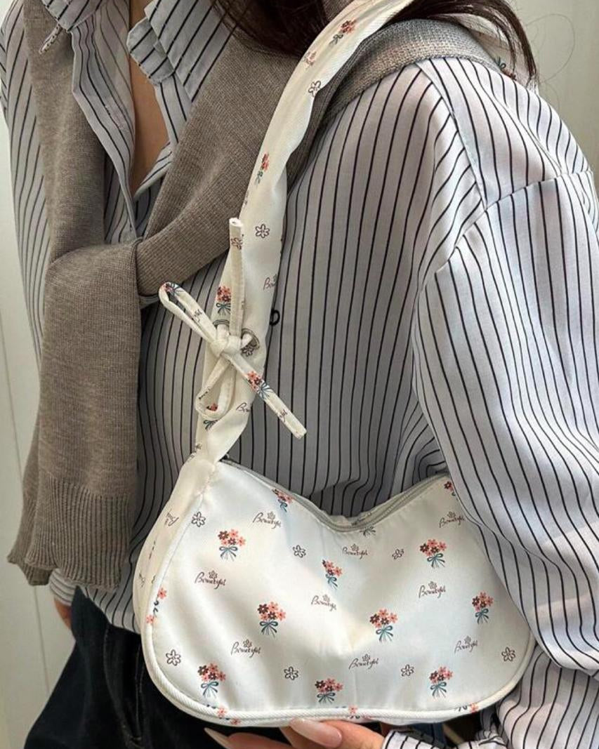 Floral pattern cross body shoulder bag